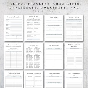 Printable Therapy Journal | Bipolar Therapy Planner Digital | Anxiety ...