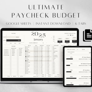 Paycheck Budget Google Sheets | Google Sheets Budgeting Planner | Personal Finance Google Spreadsheet | Budget by Paycheck Spreadsheet 2025