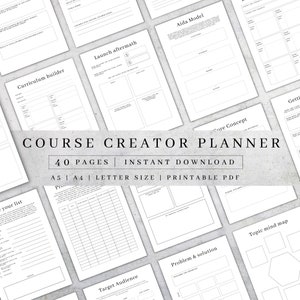 Digital Course Creator Planner | Online Course Planner | Printable Course Planner | Life Coaching Kit PDF | Digital Product Planner A5/A4