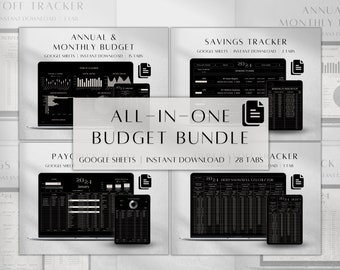 Budget Spreadsheet Google Sheets | Digital Budget Dashboard Kit | Monthly Budget | Annual Budget Plan | Digital Budget Planner