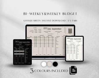 Paycheck Budget Planner Spreadsheet | Biweekly Weekly Budgeting Template | Finance Spreadsheets Google Sheets | Bill Tracker