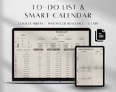 Google Sheets To-Do List & Smart Calendar | Digital Monthly Schedule