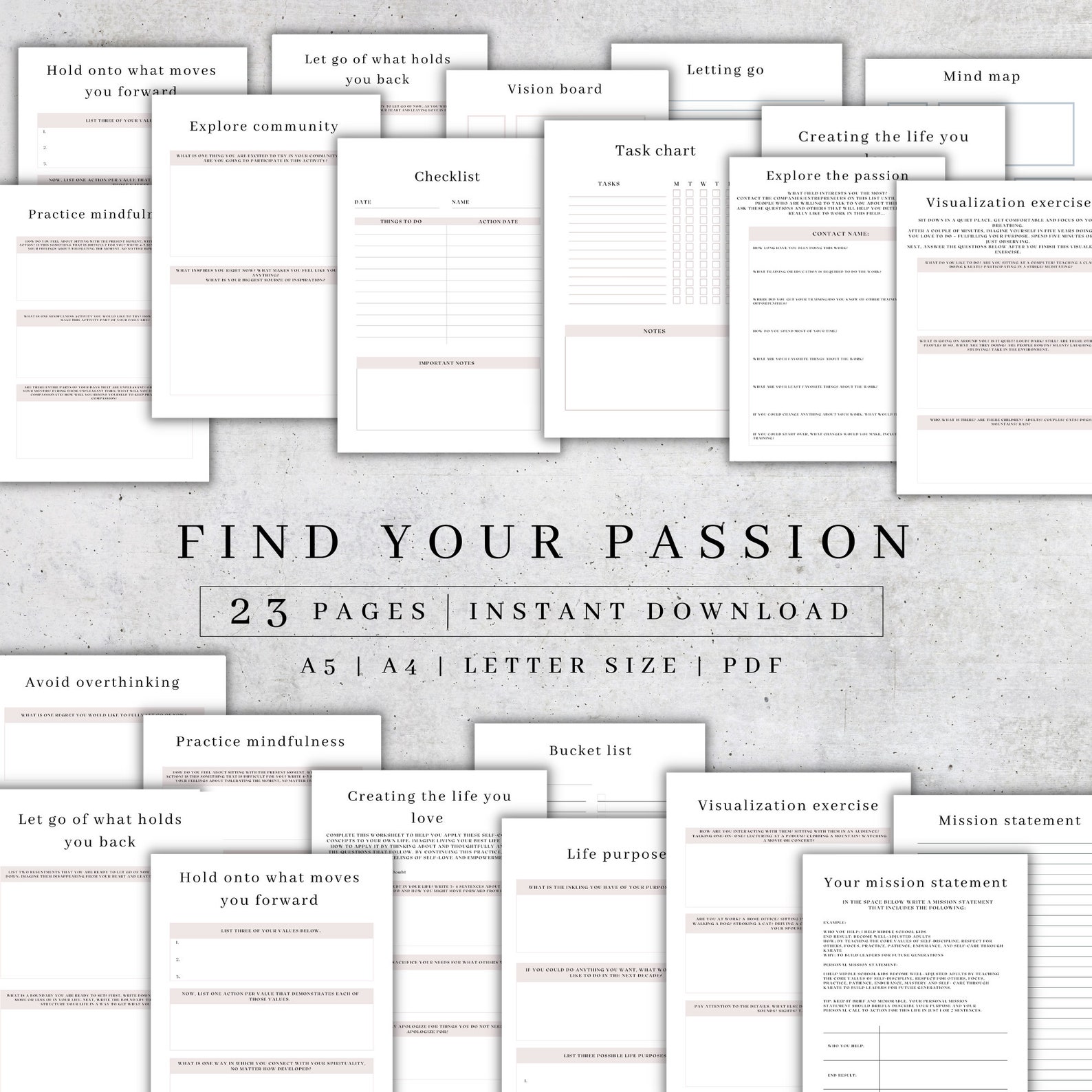 Find Your Passion Planner Printable Life Coaching Pages Digital Self ...