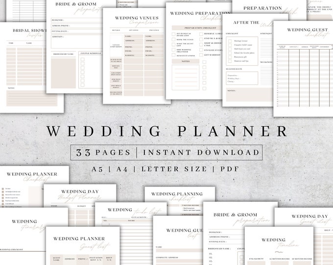 Wedding Day Checklist- Printable Download - Etsy