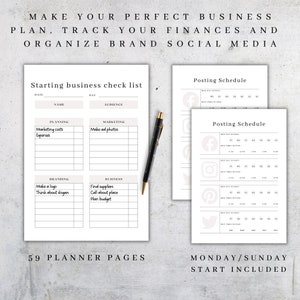 Printable Business Planner | 59 Templates | Small Etsy Seller Organizer Sheets PDF A4 A5 Letter image 3