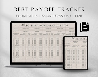 Budgetplaner | Google Tabellen Schuldenrechner (Schneeballmethode) | Digitaler Budgetplaner (Sofort-Download), Budgetordner