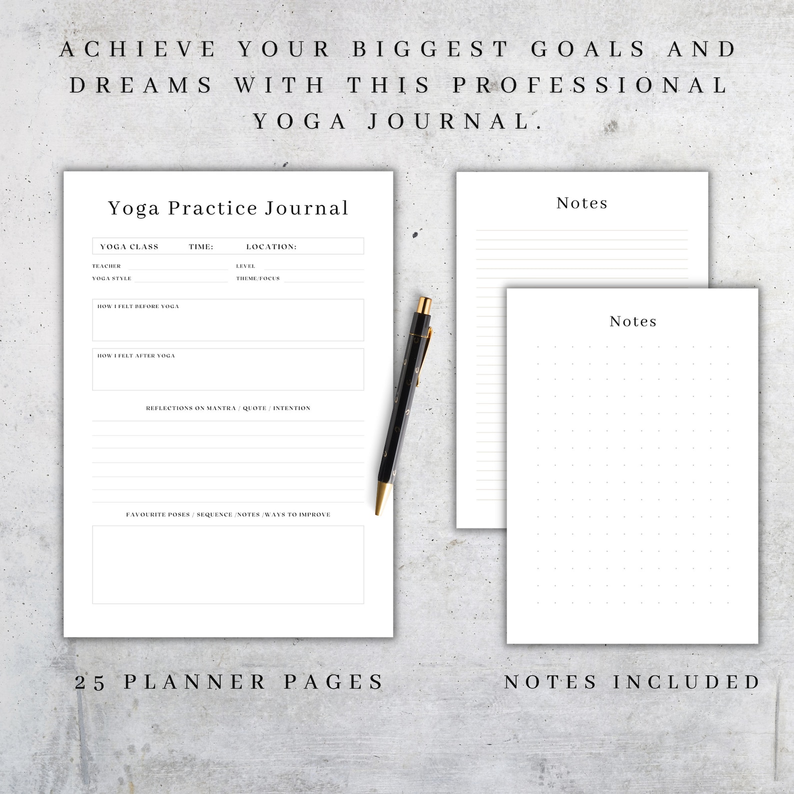 Yoga Journal Printable | Digital Mindfulness Planner | Reflection Pages ...