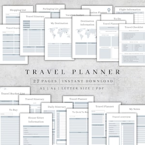 Reiseplaner zum Ausdrucken | Reiseplaner | Reise Urlaubsplaner | Reisetagebuch| Reiseplaner | Digitaler Urlaubsplaner| A4 A5 PDF