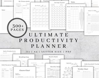 ADHD Printable Planner for Daily Weekly Monthly Productivity Tracking