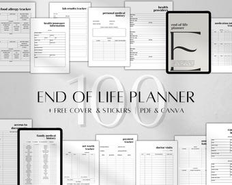 End of Life Planner Printable | Emergency Binder Finance Medical | Family Last Wishes Documents PDF