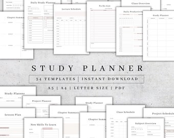 college assignment organizer Printable Student Planner| Academic Planner Printable| College Student Planner| Productivity Project Planner Pdf| High School Planner 2023
