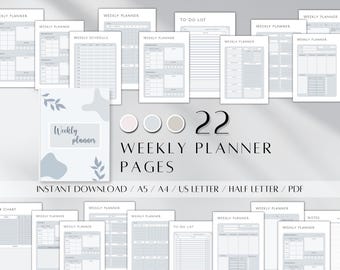 2026 Weekly Planner Printable | A4 A5 Letter Sizes (PDF Download)