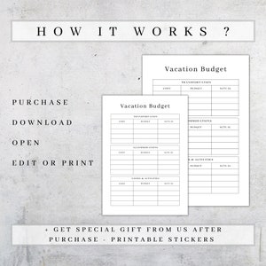 Vacation Budget Planner Printable | Travel Finance Tracker | Digital ...