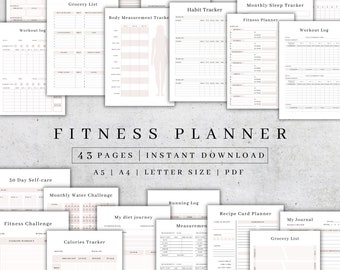 Fitness Planner| Wellness Planner| Workout Planner| Workout Tracker| Daily Fitness| Fitness Tracker| Weight Loss Challenge| Fitness Journal