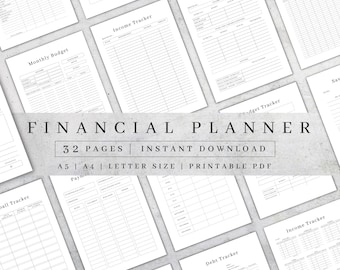 Printable Finance Planner | Annual Budget Planner| Debt Snowball Tracker| Financial Savings Binder| Bill Tracker| Payment Tracker Pdf A5, A4