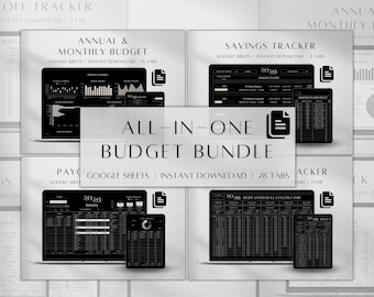 Budget Spreadsheet Template | Digital Finance Planner Dashboard Kit | Monthly Annual Budget Planning Tool