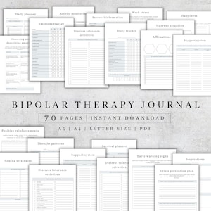 Printable Therapy Journal Bipolar Therapy Planner Digital - Etsy