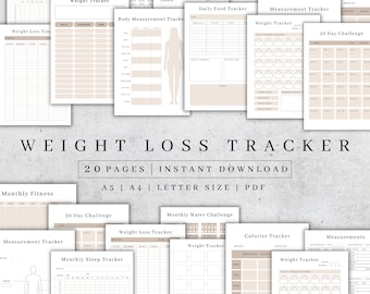 Printable Weight Loss Planner | Fitness & Diet Tracker (PDF Download)