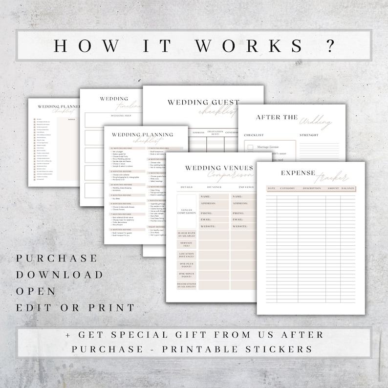 Wedding Planner Printable Printable Wedding Planner Pages Wedding Plan Bundle Wedding Planning Book Wedding Planner PDF, A4,A5, 2024 image 6