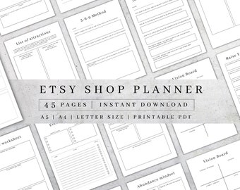 Etsy Shop Planner Printable | Small Business Organizer (A5/A4/US Letter) (PDF Download)