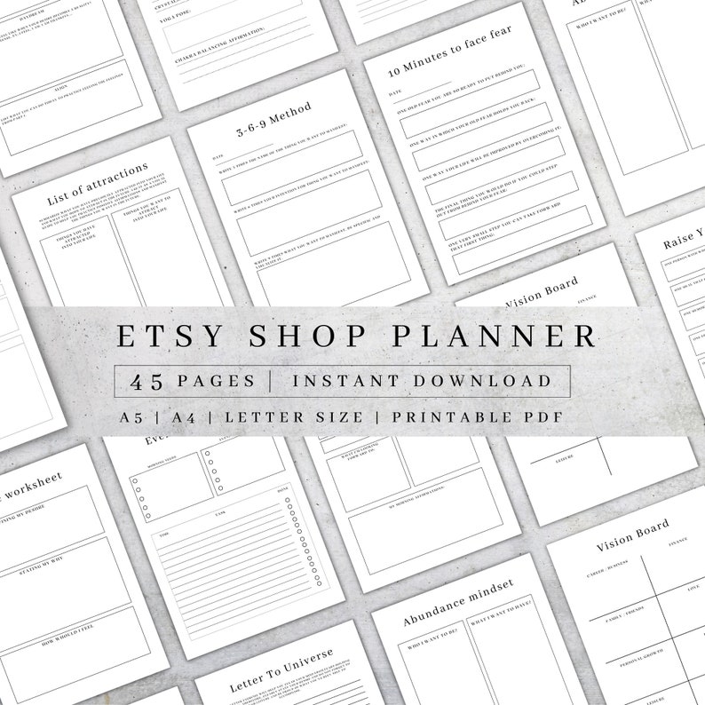 Printable Etsy Seller Planner Etsy Shop Business Plan Small