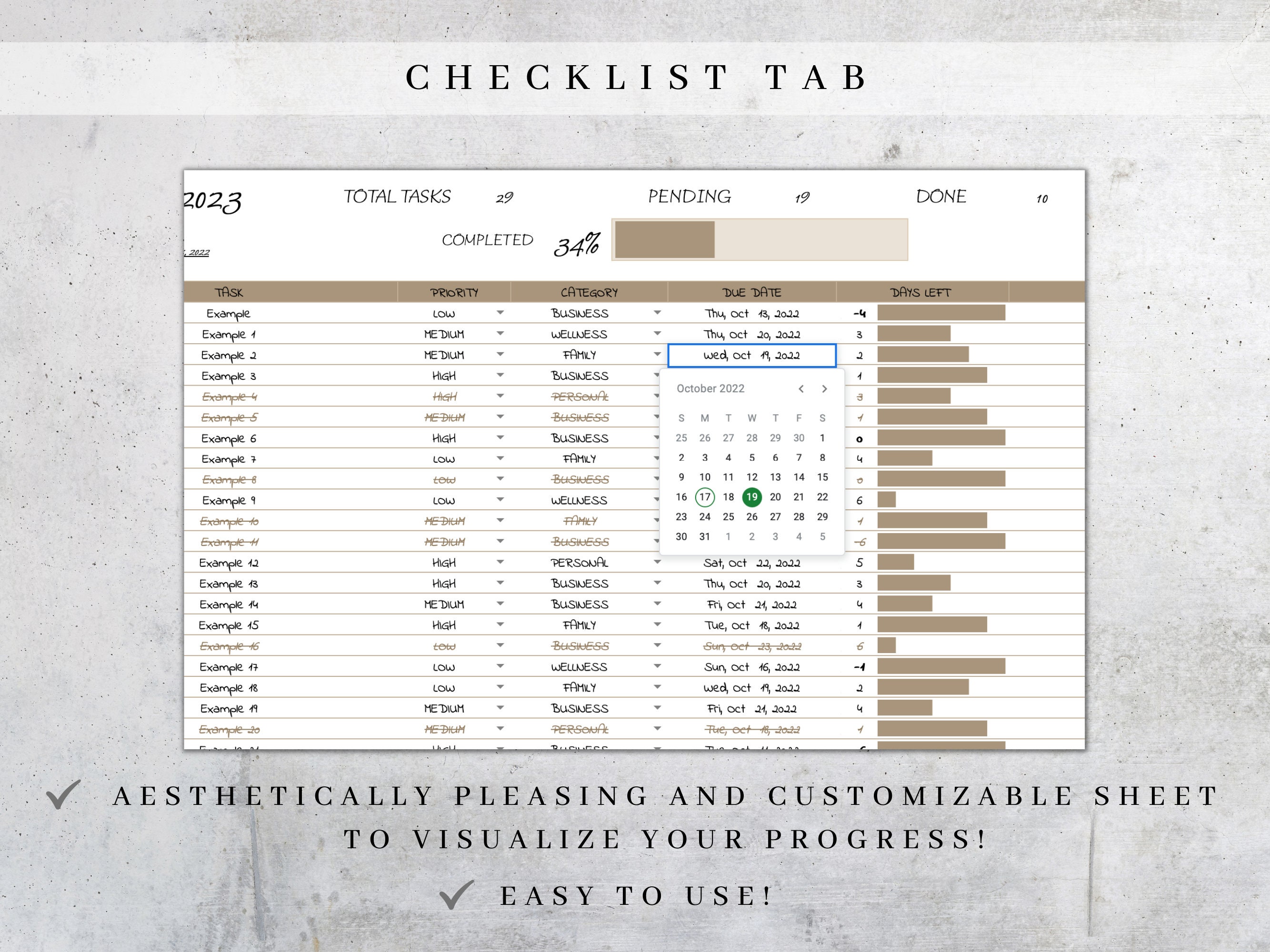 To Do List Template Digital | to Do List Google Sheets Spreadsheet ...