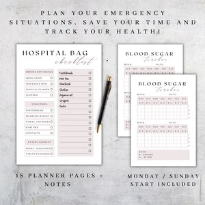 Printable Medical Planner | Health Tracker Wellness Journal | Medication Log Family Binder A4 A5 Letter image 3