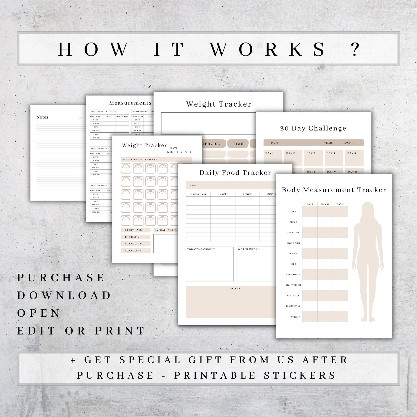 Printable Weight Loss Planner | Fitness & Diet Tracker (PDF Download ...