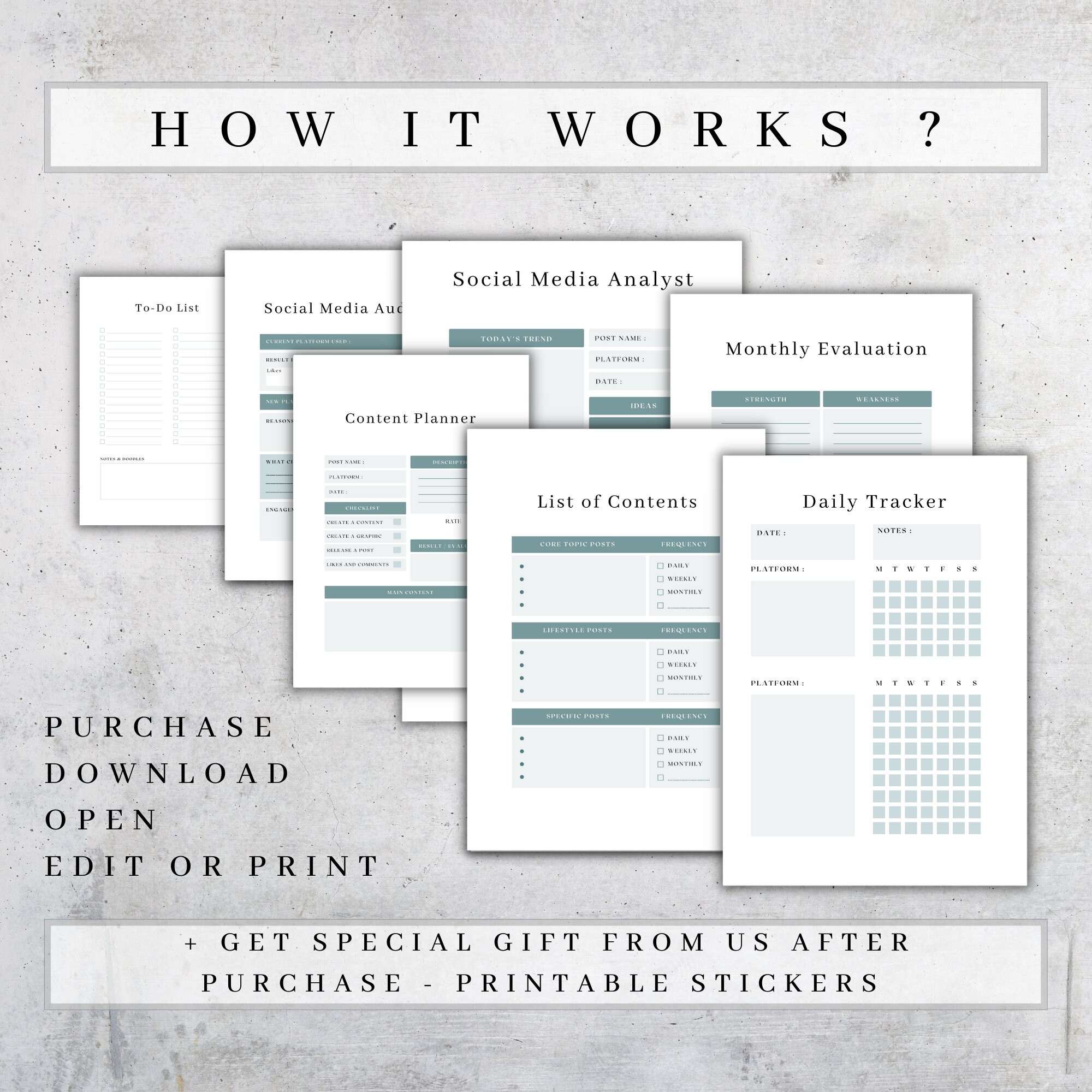 Printable Blogger Social Media Planner Instagram Tracker - Etsy