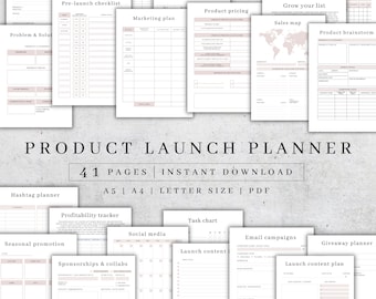 Product Launch Planner | Course Marketing, Business (PDF A4/A5/Letter)