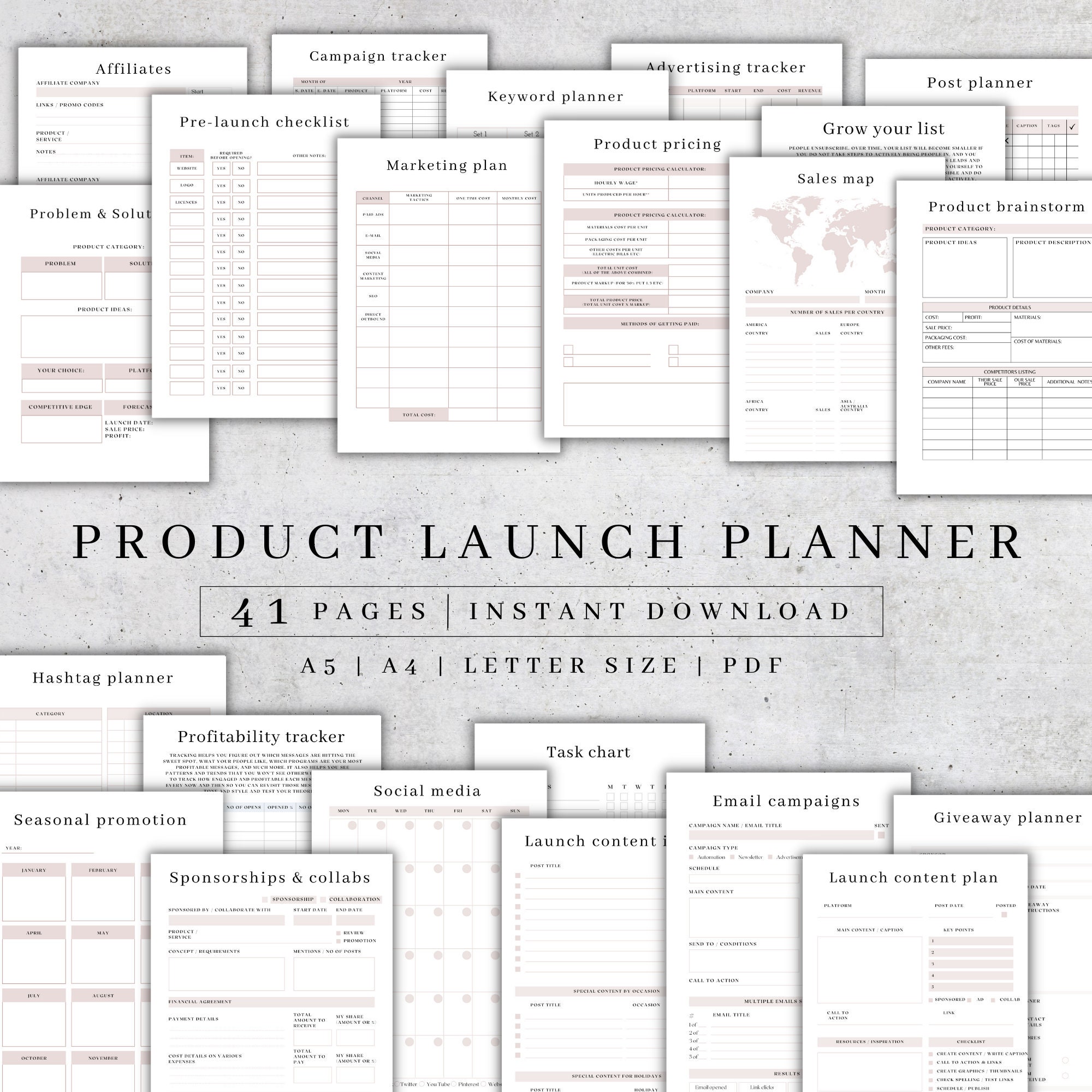 Product Launch Planner | Course Marketing Plan | Printable Course ...