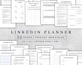 LinkedIn Planner | Networking, Job Search, Marketing (Printable PDF)