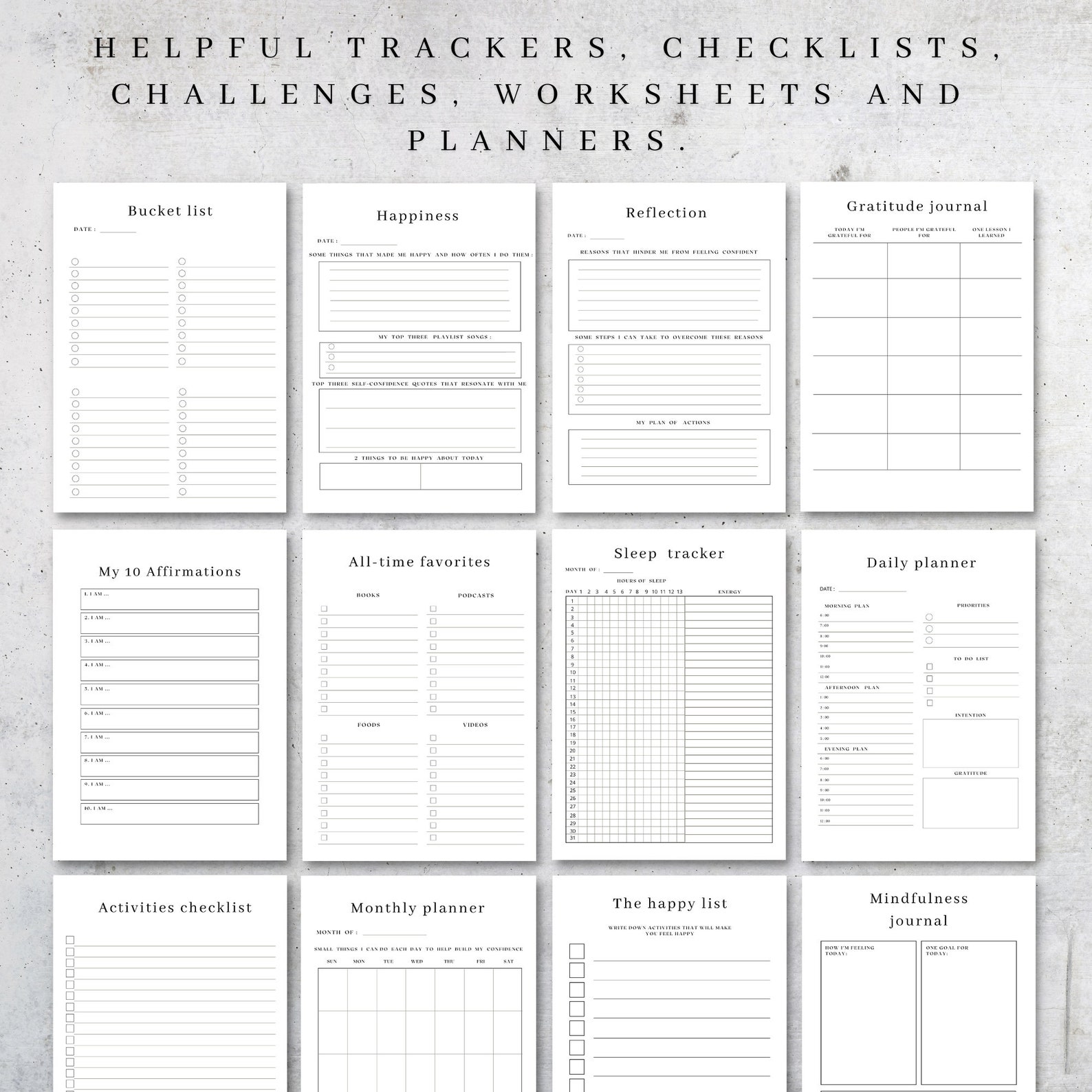 Printable Self Confidence Planner | Self Care Worksheet Digital ...