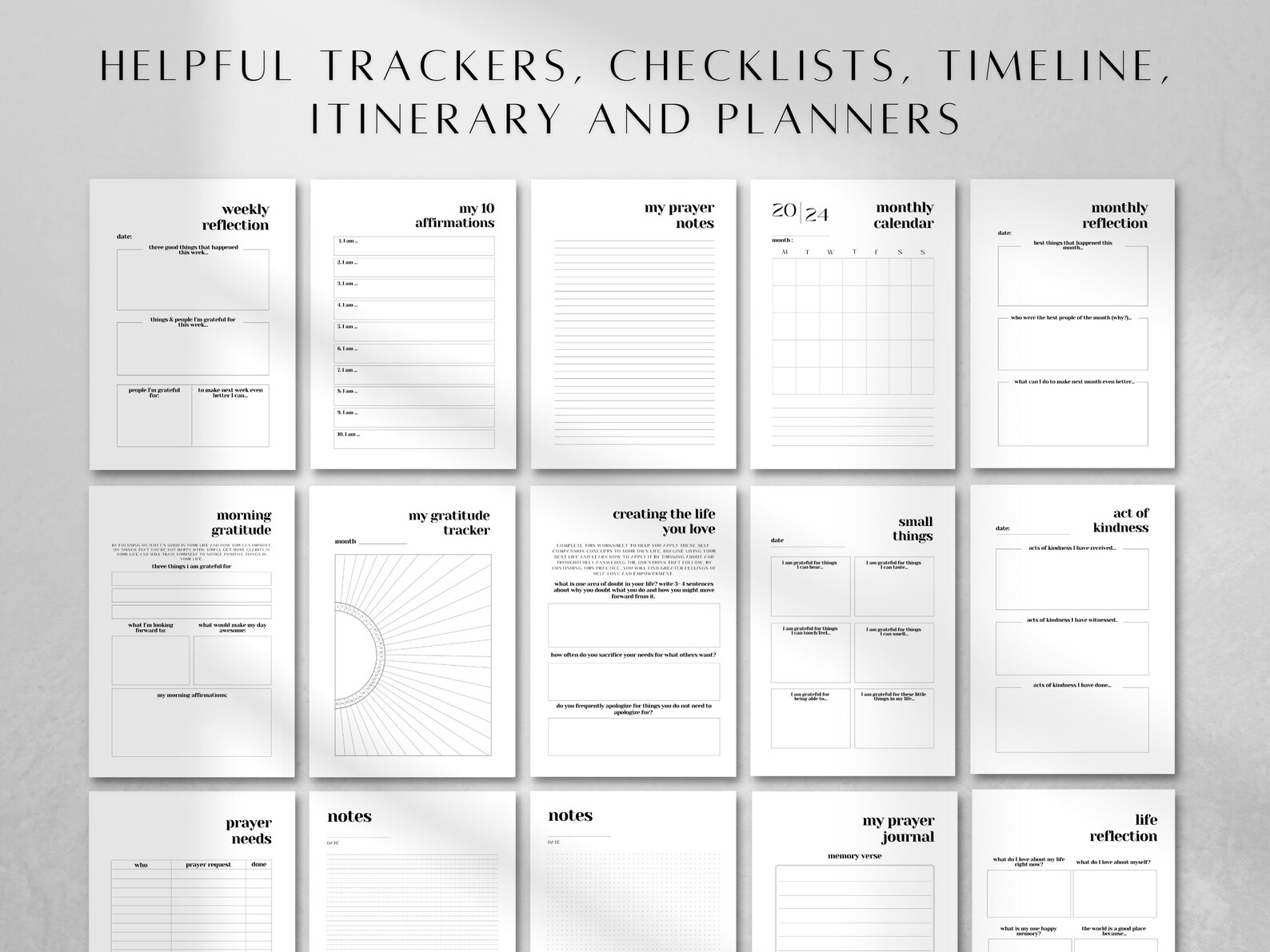 Printable Prayer Journal | Gratitude, Bible Study Planner PDF, Canva ...