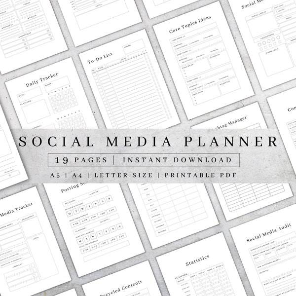 Social Media Planner 2024 Printable| Digital Content Calendar| Instagram Blog Track PDF| Business Planner Book| Facebook Pinterest Marketing