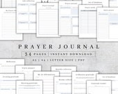 Prayer Journal Printable | Bible Study Guide | Gratitude Journal | Digital Bible Study Journal | Reflection Notes PDF | Daily Prayer Planner