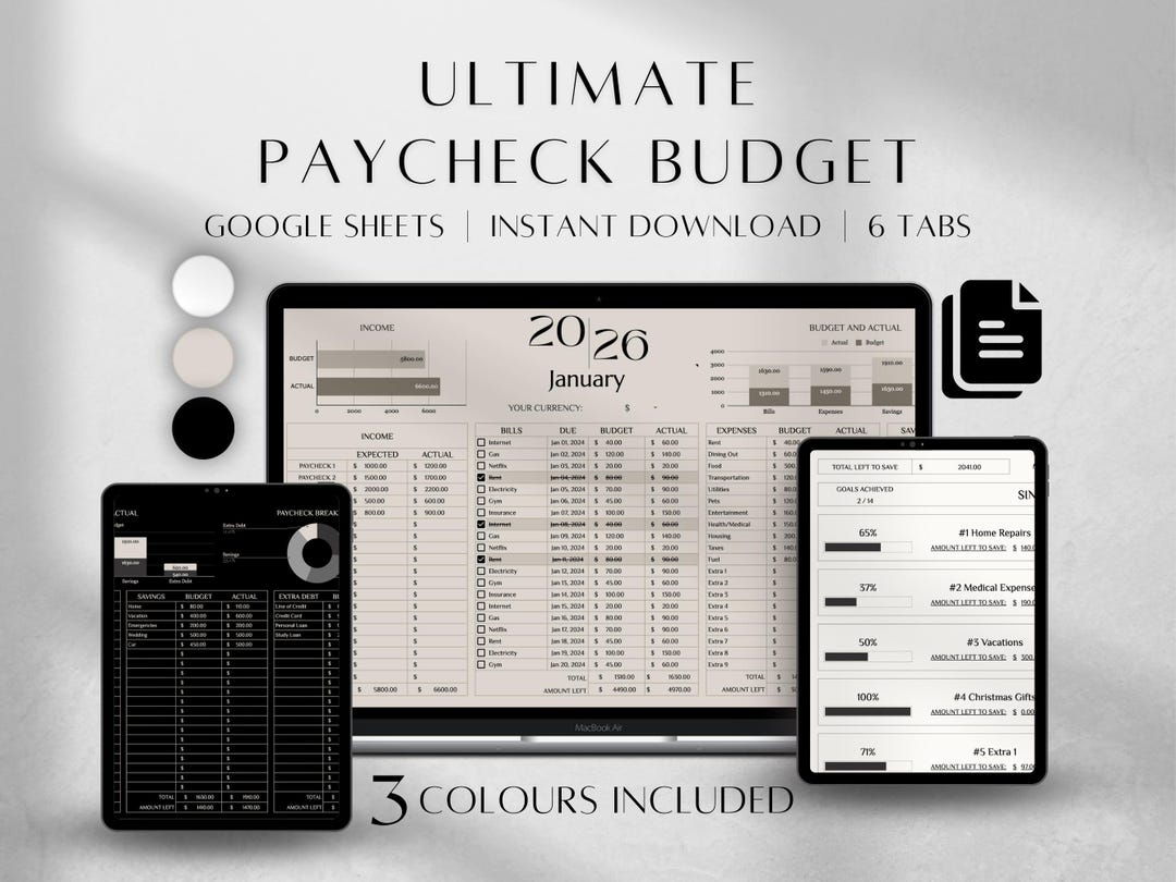 Ultimate Paycheck Budget Spreadsheet | Google Sheets Personal Finance ...