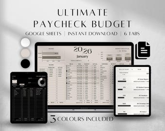 Ultimate Budget by Paycheck Google Sheets | Personal Finance Tracker Spreadsheet