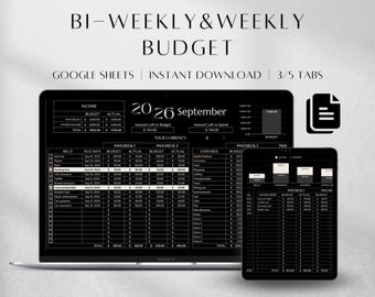 Bi-Weekly & Weekly Budget Spreadsheet , Google Sheets Planner (Digital Download)