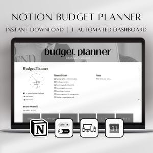 Aesthetic Budget Template for Notion | Digital Monthly Budget Dashboard | Personal Finance Planner | Monthly Bills Tracker & Calendar