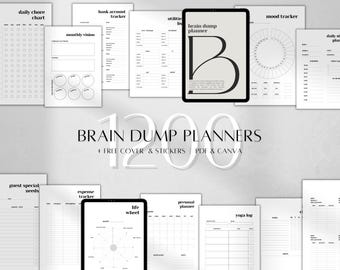 ADHD Brain Dump Planner Printable | Productivity Ultimate Life Bundle | Therapy Journal Self-Care PDF