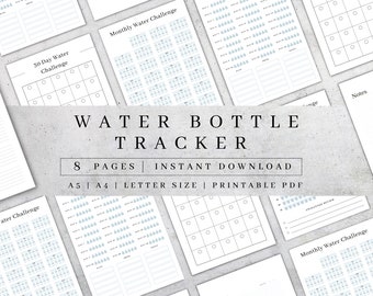 Water Bottle Tracker Daily Water Tracker Printable Planner