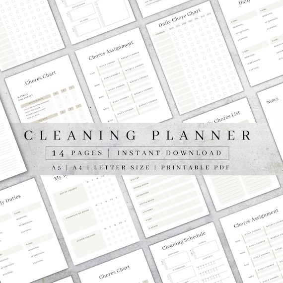 Cleaning Planner Bundle printable Household Planner cleaning | Etsy