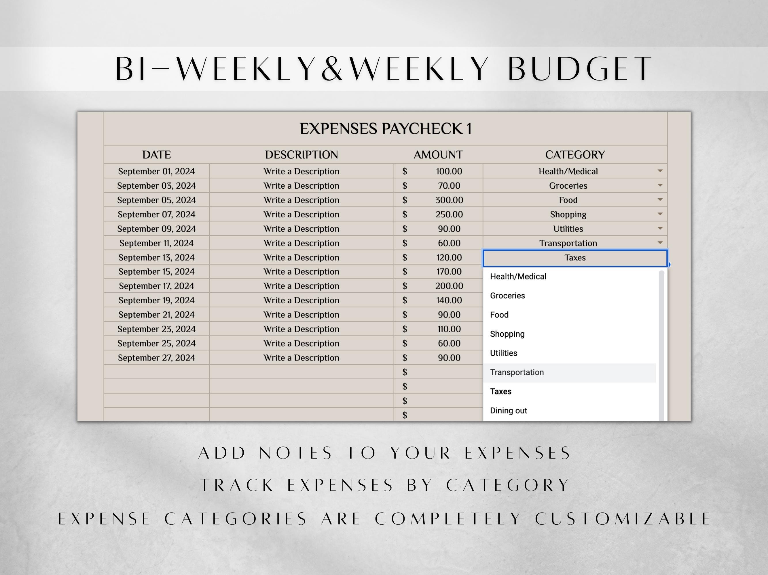 Budget Planner | Biweekly Budget Template Google Sheets | Monthly ...