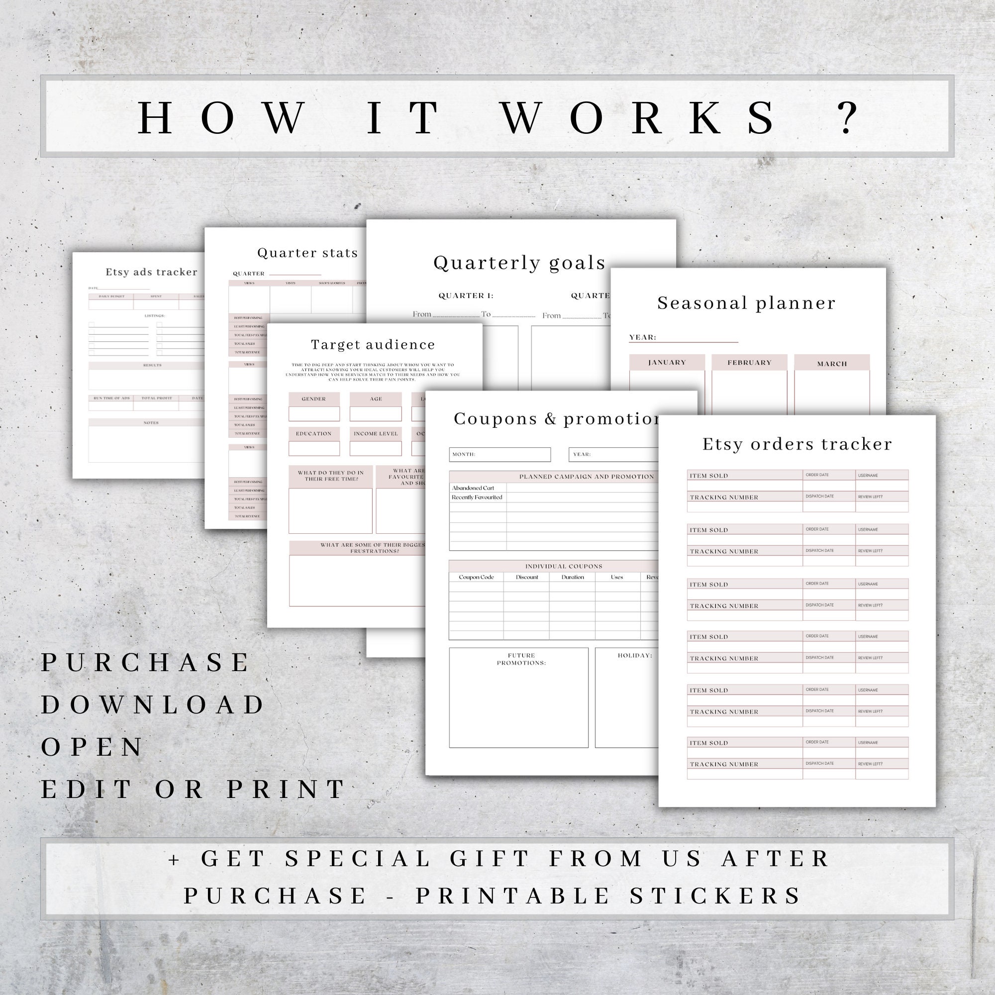 Etsy Shop Planner Printable Etsy Business Plan Etsy Seller Etsy
