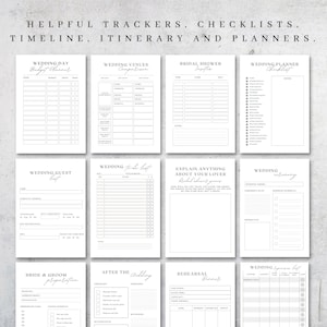 Printable Wedding Planner Wedding Plan Organizer Kit Wedding Workbook ...