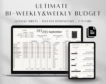 Bi-Weekly Budget Spreadsheet, Google Sheets Expense Tracker (Digital Download)