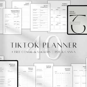 TikTok Content Strategy Digital Planner | TikTok Trends Tracker | Canva Social Media Planner | Business Marketing Planner | Content Plan A5