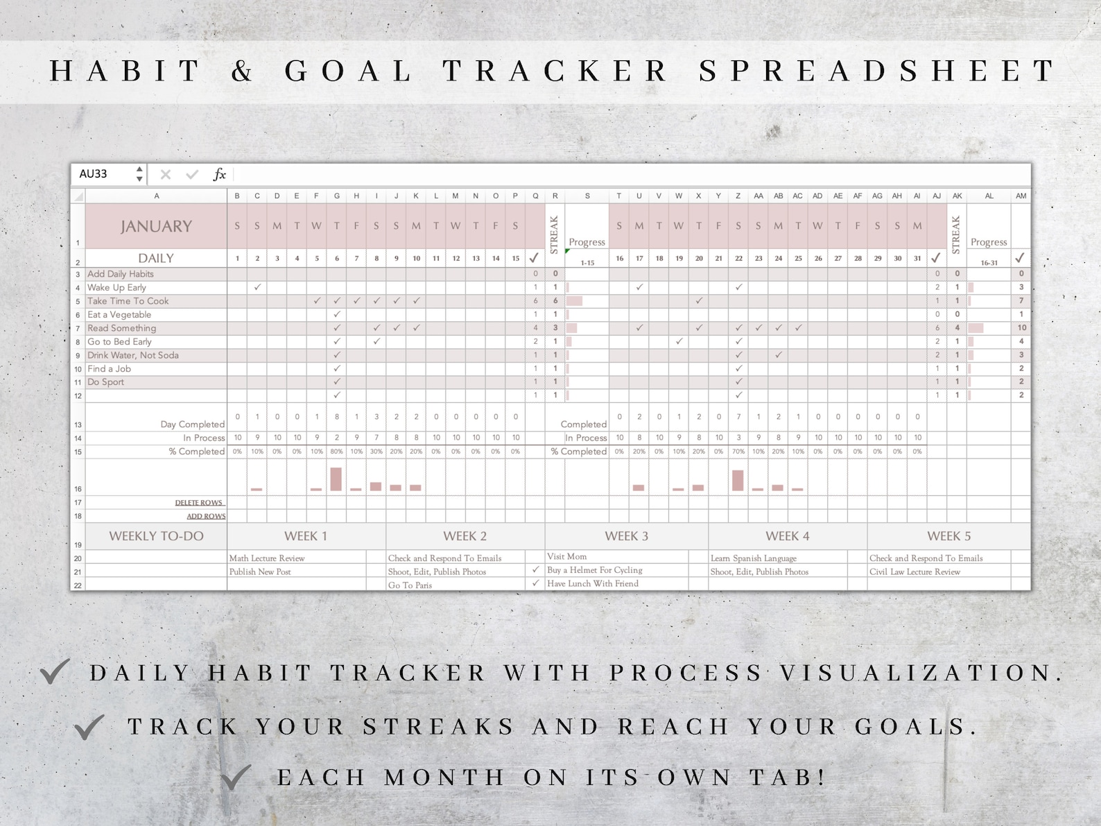 Habit Tracker Excel 2022 2023 Habit Tracker Spreadsheet Etsy Ireland
