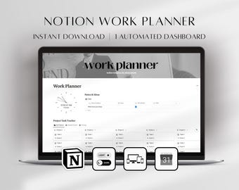 Notion Project Management Template | Automated Work Planner (Digital Download)